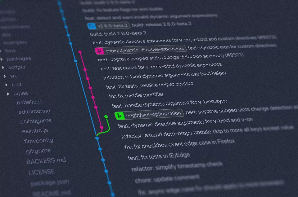 Code editor showing a list of files and highlighted source code